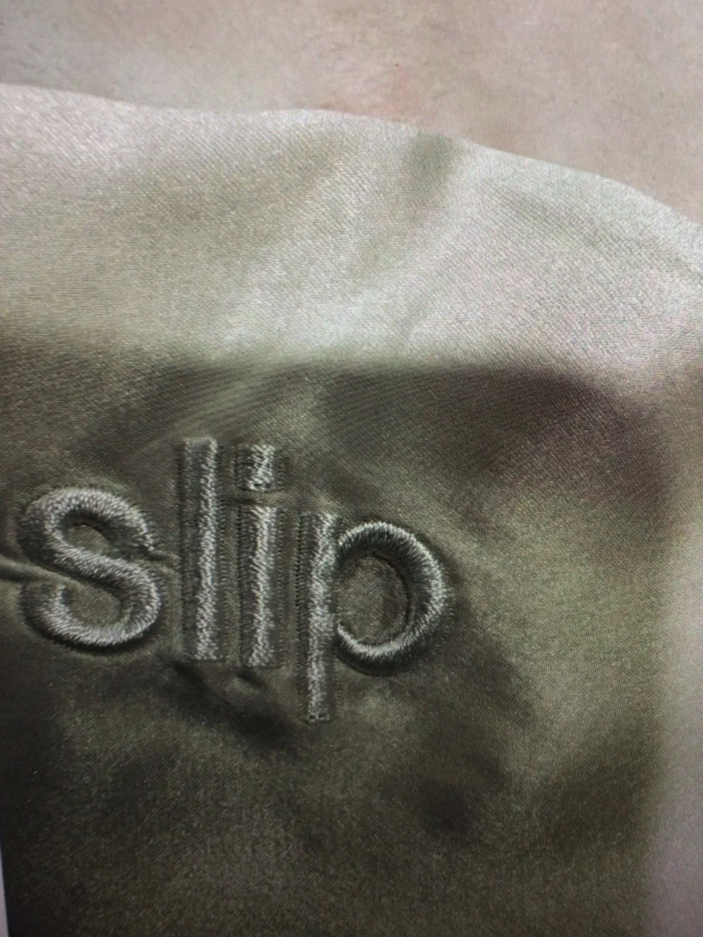 slip Satin Pillowcase in Soft Cream with Embroidered Logo